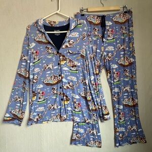 Nick & Nora Modal Puppy Bathtime Bedtime Pajamas Set Sz Medium So soft!